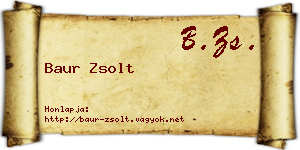 Baur Zsolt névjegykártya